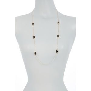 14th & Union Organic Station Necklace gold black